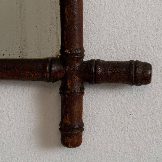 19th Century 19th Century France Tan Wood Mirror For Sale - Image 5 of 7