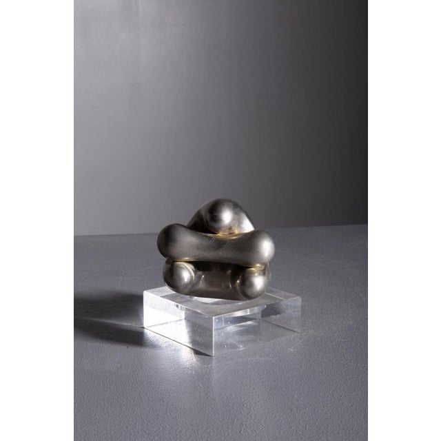 Metal Small Organic Sculpture in Chrome-Plated Metal, 1960 For Sale - Image 7 of 7