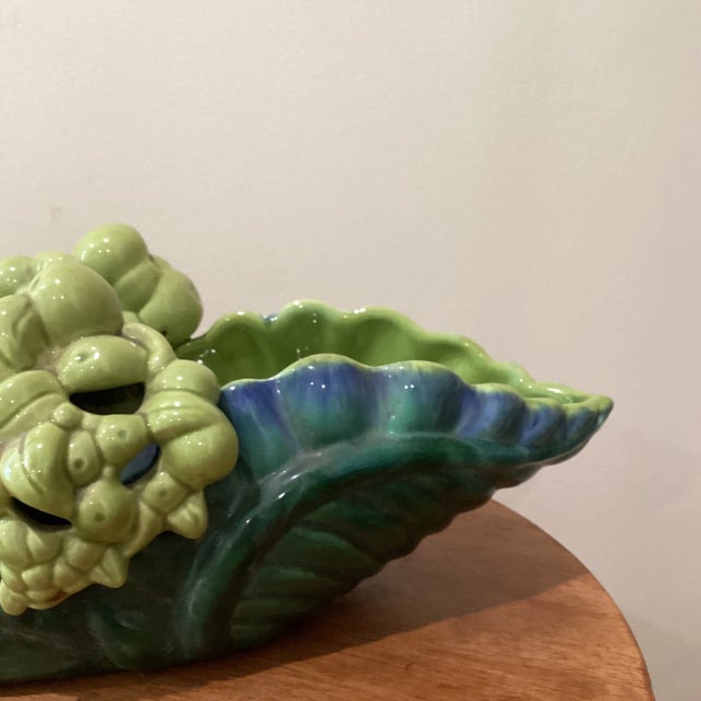 Large Iridescent Pottery Centerpiece / Planter With Fruit Clusters, Circa 1960s For Sale - Image 4 of 12