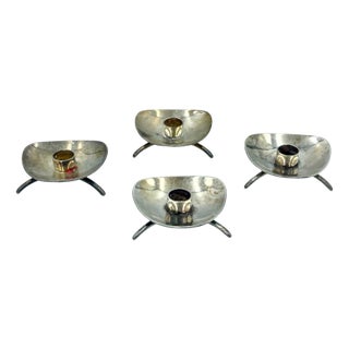 Danish Silver-Plated Atla Candleholders from Cohr, 1960s, Set of 4 For Sale