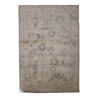 Hand Knotted Oushak Rug - 3'0" X 4'7" For Sale