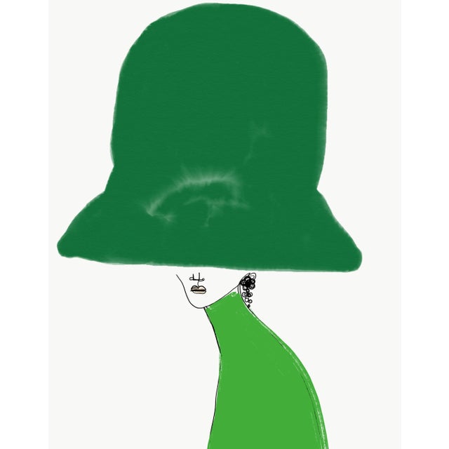 Chapeau Green on Vert, Limited Edition Print by Annie Naranian For Sale
