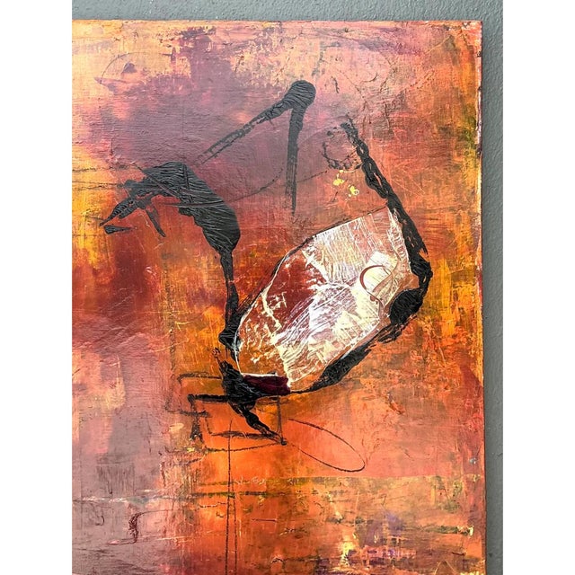 Vintage Abstract Expressionist Oil Painting on Canvas For Sale In West Palm - Image 6 of 12