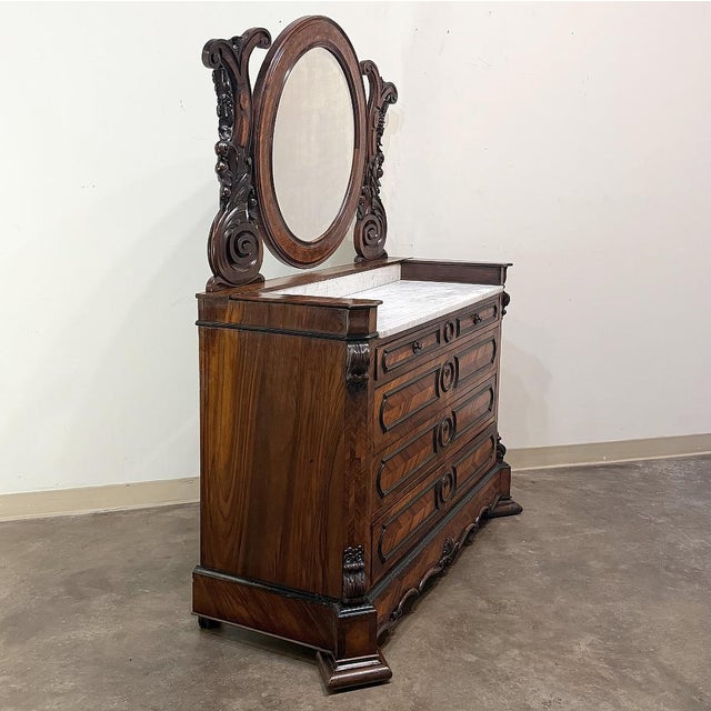 French Napoleon III Period Rosewood Commode ~ Vanity ~ Washstand For Sale In Baton Rouge - Image 6 of 18