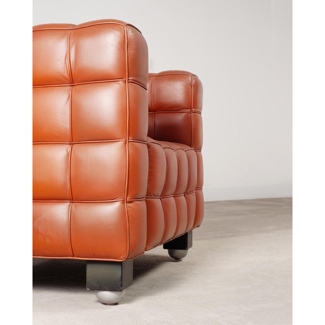 Josef Hoffmann for Wittmann Leather Kubus Armchair Vienna Secession For Sale In Sacramento - Image 6 of 18