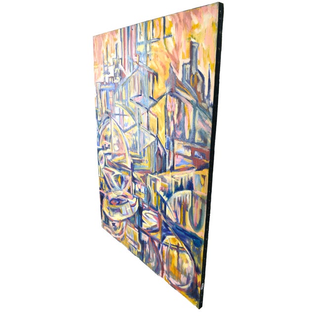 "Visions of the Metropolis" - #5 Original Oil on Canvas Original oil painting from Bay Area artist Travis Flack (American,...