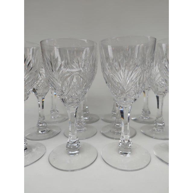Large Crystal Glasses with Moselle Pattern from Saint Louis, 1930s, Set of 12 For Sale - Image 3 of 9
