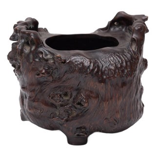 Chinese Lacquered Burl Incense Container, C. 1850 For Sale
