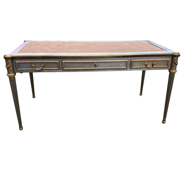 Mid 20th Century Attributed to John Vesey Stainless Steel & Bronze Neoclassical Desk For Sale - Image 17 of 18