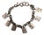 Vintage 1930s Signed Monet Silvertone Coat of Arms Charm Bracelet For Sale