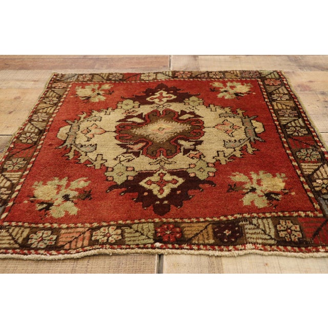 Textile Vintage Turkish Yastik Rug - 02'04 X 02'04 For Sale - Image 7 of 8