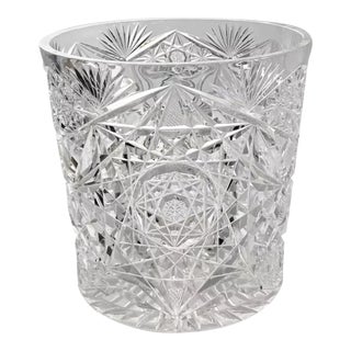 Early 20th Cenury Antique American Brilliant Abp Cut Crystal Ice Bucket For Sale