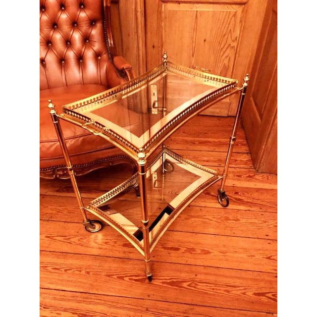 Hollywood Regency Bar Cart in Brass, 1950s For Sale - Image 15 of 15