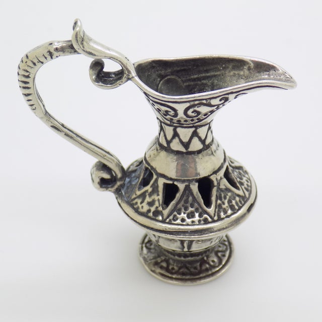 Silver Vintage Italian Handmade Genuine Silver Elixir Bottle Caraf Figurine Miniature Sculpture, Made in Tuscany (Arezzo) For Sale - Image 8 of 12