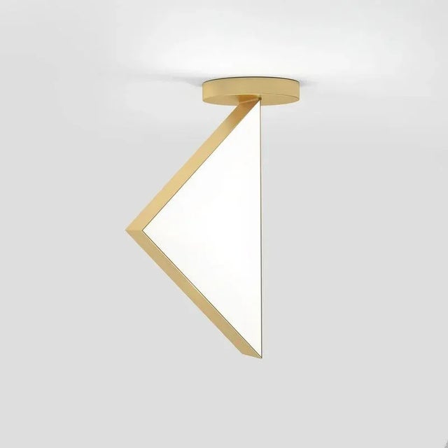Metal Flat Circle Triangle Nickel Ceiling Light II by Atelier Areti For Sale - Image 7 of 8