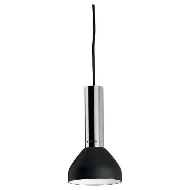 Mid-Century Modern Space Age Downlight Pendant in Chrome & Black, 1970s For Sale - Image 11 of 11