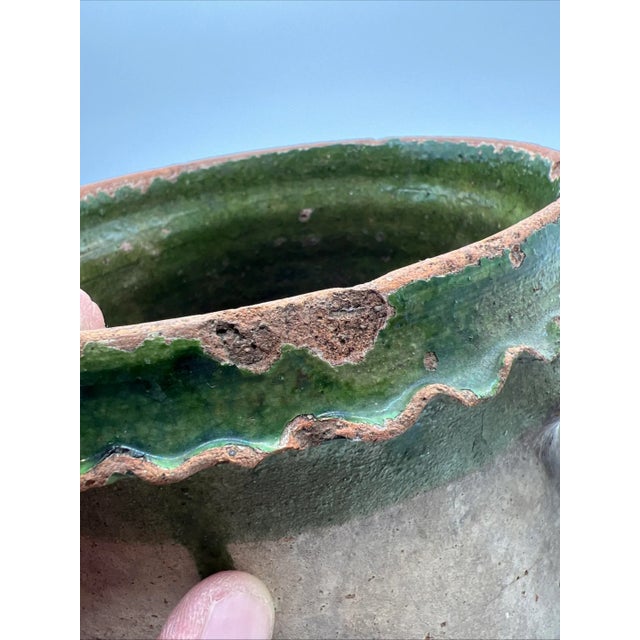 A Fine Antique 19th Century French Terra Cotta Green Glazed Olive Jar For Sale - Image 13 of 15