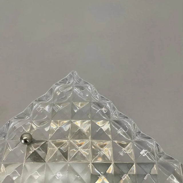 Small Cubic Textured Glass Wall Light in style of Orrefors, 1970s For Sale - Image 12 of 18