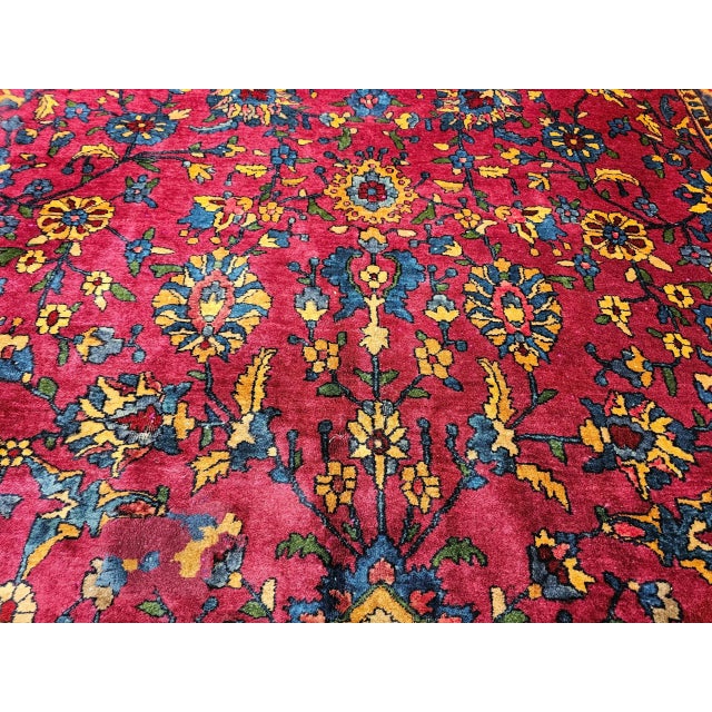 Antique Persian 'Manchester' Kashan Gallery Rug, Wool, Allover Floral Design For Sale In Chicago - Image 6 of 12