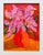 This original abstract floral painting is created with acrylic paint and oil pastel on paper by Austin, TX artist Anna...