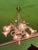 An impressive six-arm chandelier from the famous island of Murano, made around 1950 from hand-shaped split glass. An...