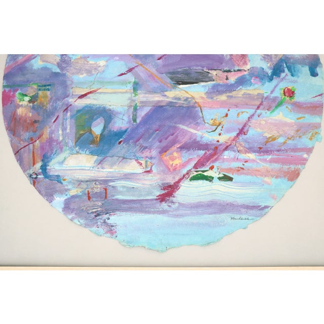 1980 Frances Kornbluth Unique Circular Abstract Mixed Media Collage on Paper For Sale - Image 9 of 18