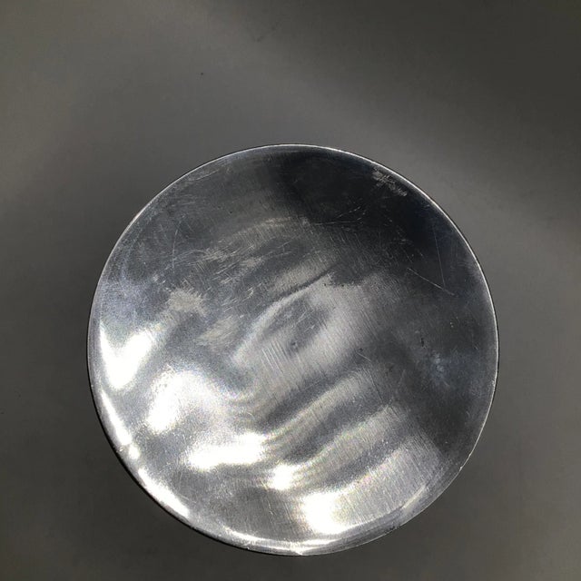 Silver & Rose Gold Anodized Aluminum Pillar Candle Holders - A Pair For Sale - Image 11 of 13