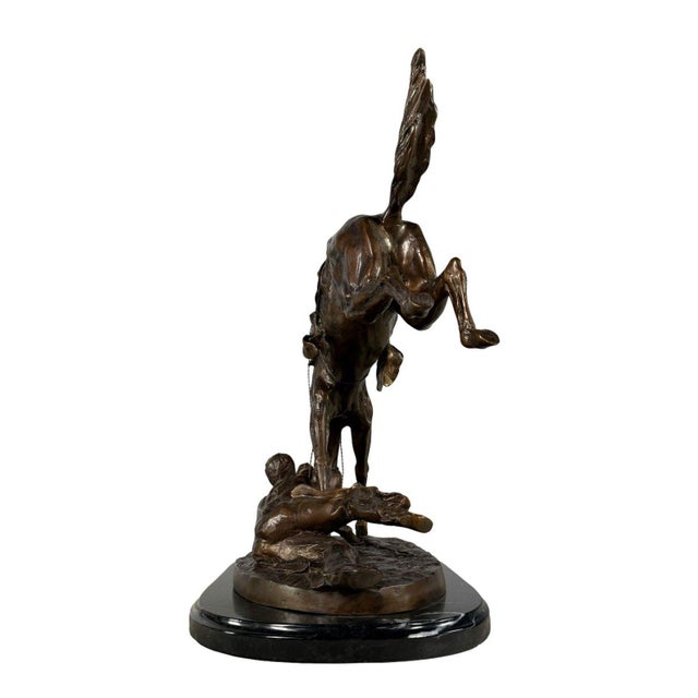 "Wicked Pony" Signed Bronze Sculpture After Frederic Remington - 19" H For Sale - Image 9 of 9