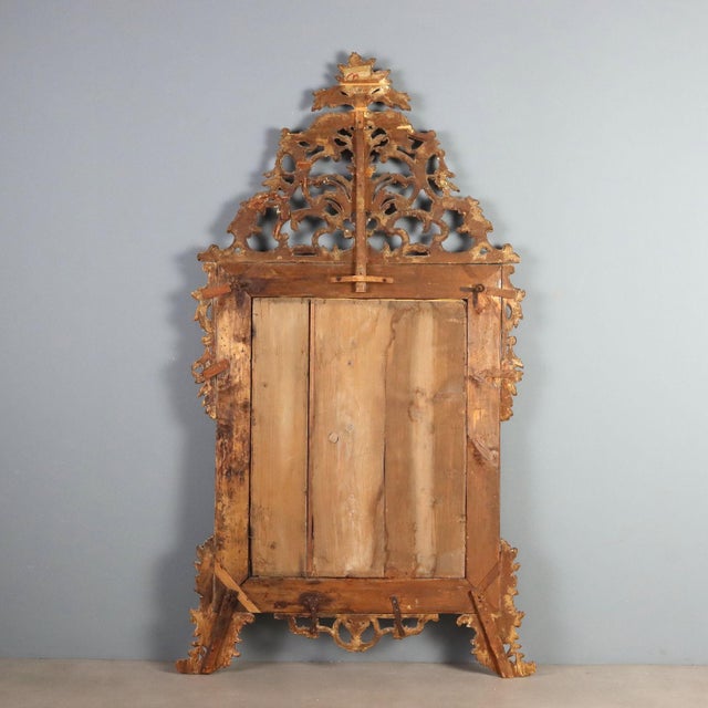 18th Century Carved and Gilded Linden Wood Mirror, Piedmont For Sale - Image 11 of 13