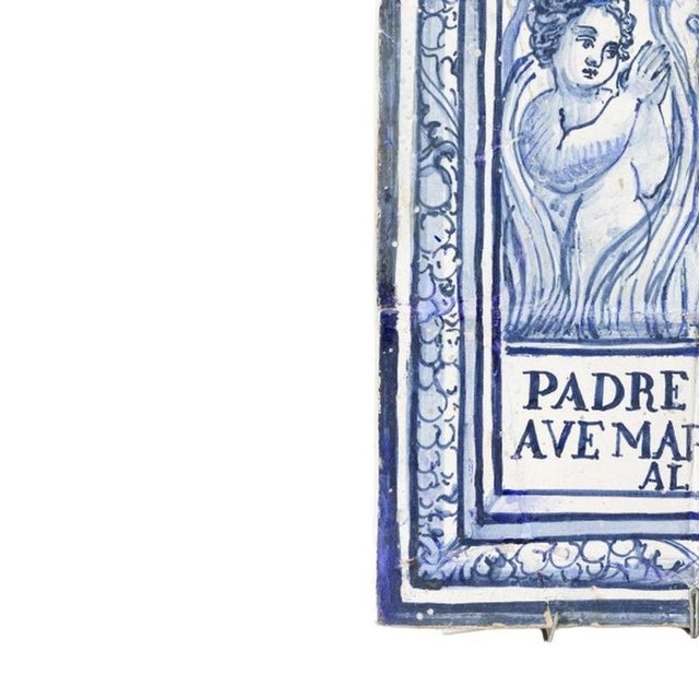 Portuguese Panel of Earthenware Tiles, 18th Century For Sale - Image 3 of 6