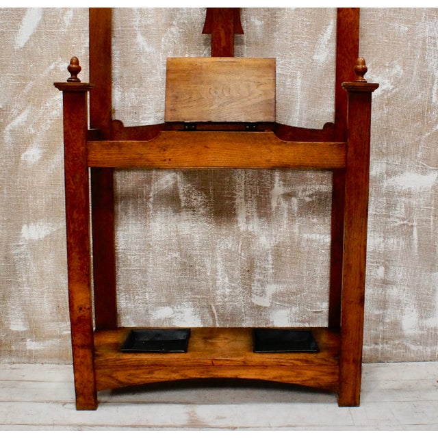 Late 19th Century Antique Arts and Crafts Oak Hall Stand, 1880 For Sale - Image 5 of 11