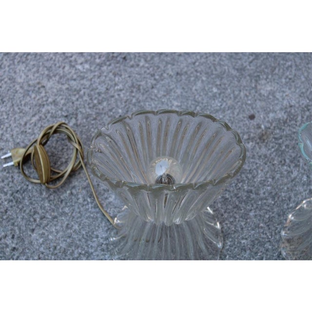 Table Lamps in Murano Glass attributed to Barovier, 1950s, Set of 2 For Sale - Image 12 of 14