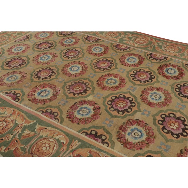 18th Century Antique Aubusson Rug, Green With Floral Medallions - Rug & Kilim For Sale In New York - Image 6 of 8