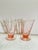 Art Deco 1930s Tiffin Franciscan Etched Pink Optic Glass Juice Glasses-a Pair For Sale - Image 3 of 10