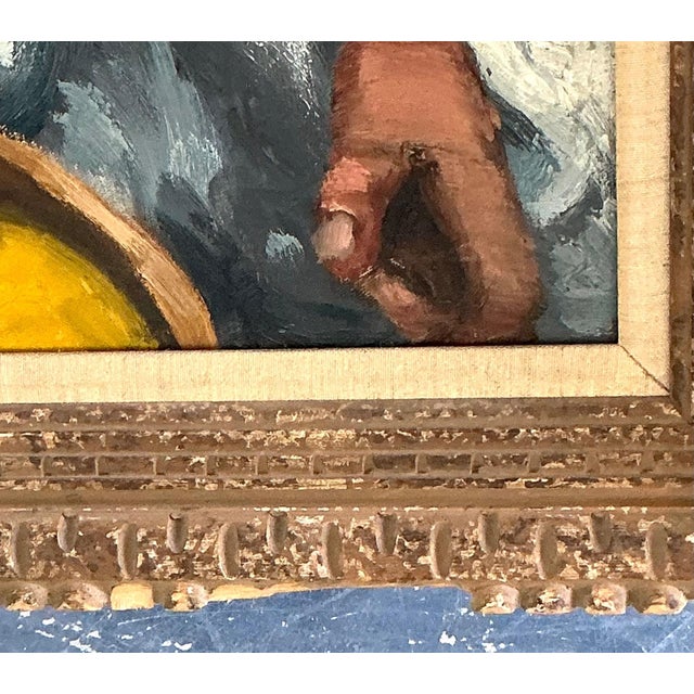 Vintage Expressionist Impasto Portrait in Wood Frame For Sale - Image 14 of 16