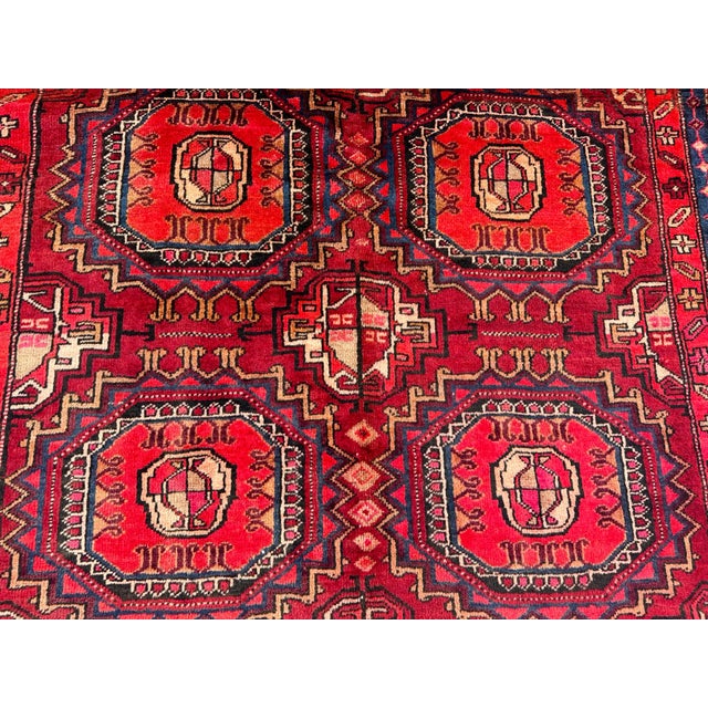 Vintage Hand Knotted Turkmen Runner Rug For Sale - Image 4 of 7
