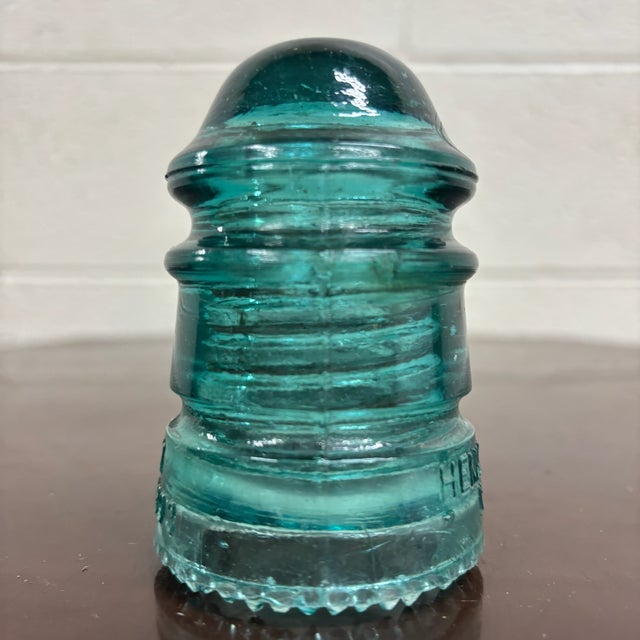 Antique Hemingray 12 Teal Glass Insulator For Sale In Kansas City - Image 6 of 6
