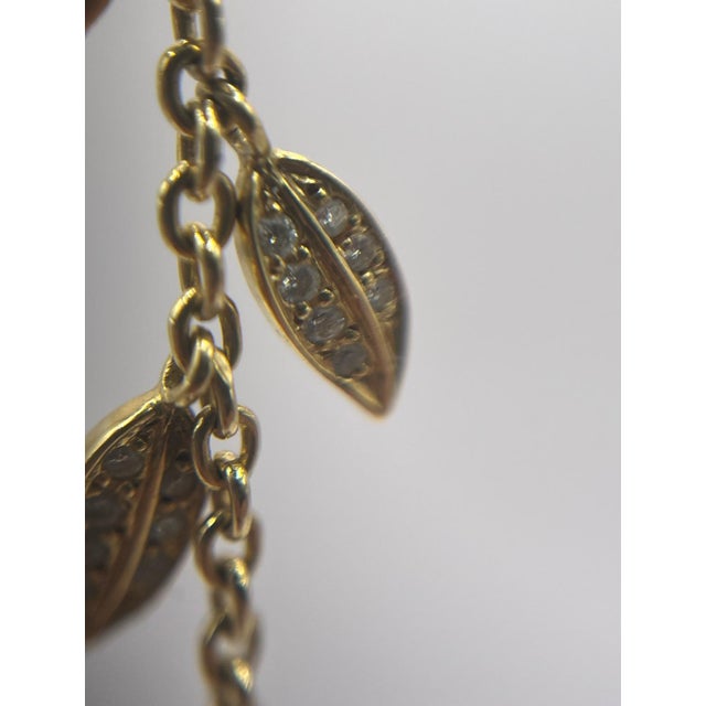 Gold Chanel 18k Gold & Diamond Bouton De Camélia Earrings, A Pair For Sale - Image 8 of 8