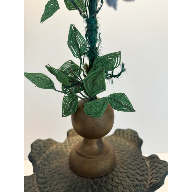 Late 19th Century French Hand Beaded Floral Topiary Late 19th C For Sale - Image 5 of 9