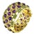 Bochic “Capri” Vintage Amethyst & Multi Color Gem & Cuff - 18K Gold & Silver For Sale