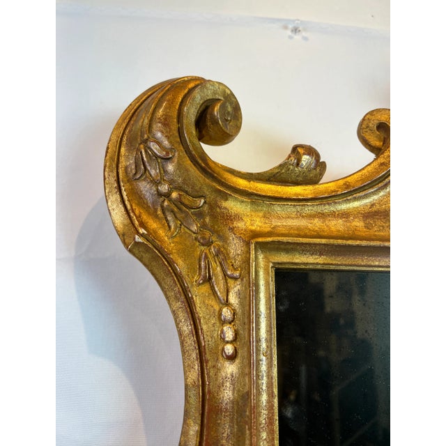 Metal 1990s Italian Roccoco Style Hand Carved Mirror For Sale - Image 7 of 12