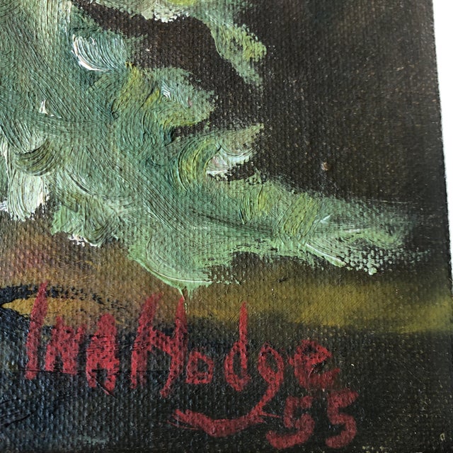 Original painting on canvas board 12 x 16 overall size with vintage frame with linen liner is 19.5 x 23.5