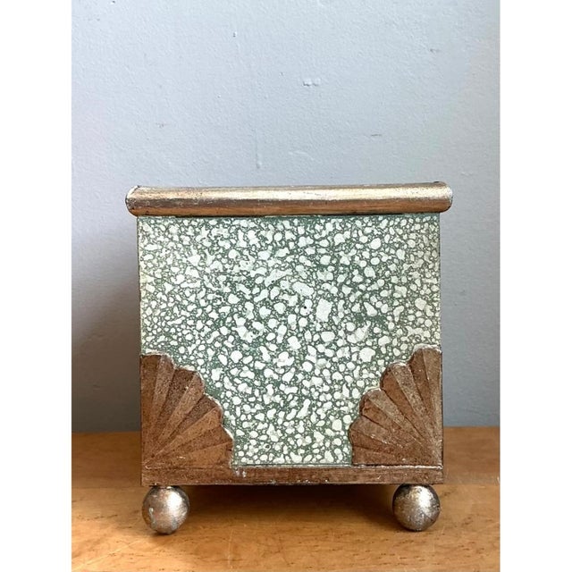 Vintage Painted Cache Pot With Shell Detail For Sale - Image 4 of 12
