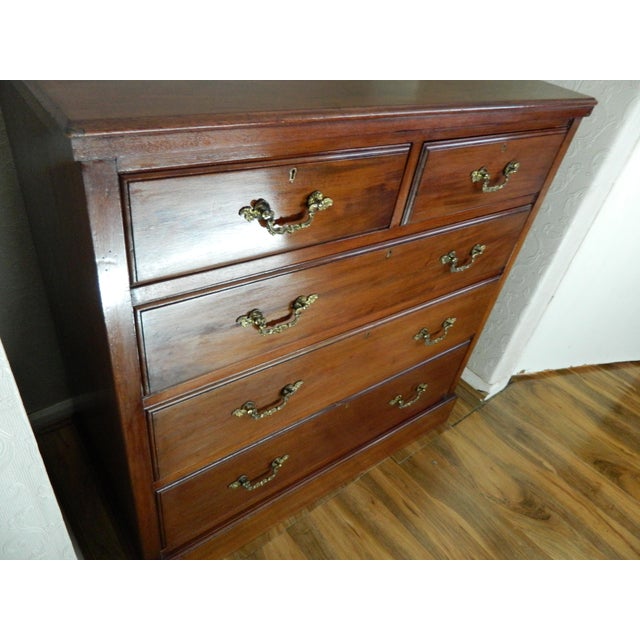 Hollywood Regency Antique Mahogany Chest of Drawers from Warings & Gillow, 1890s For Sale - Image 3 of 18