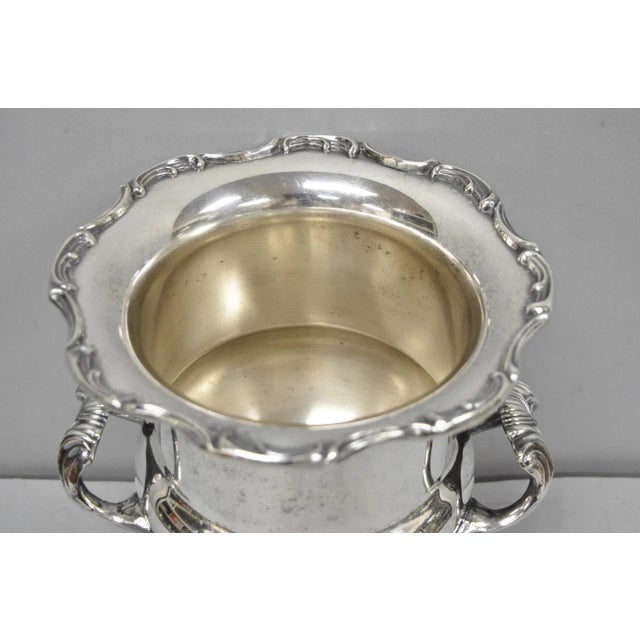 Silver Vintage Victorian Silver Plated Trophy Cup Urn Champagne Chiller Bar Ice Bucket For Sale - Image 8 of 16