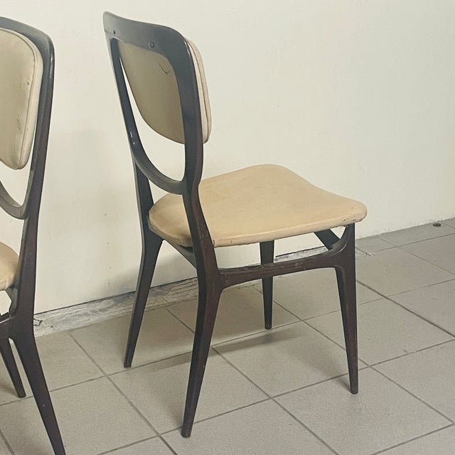 Set of Wooden and Sky Chairs, 1960s For Sale - Image 9 of 16