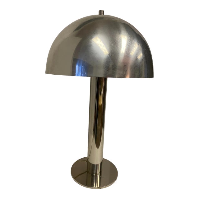 1970s Laurel Lamp Robert Sonneman Chrome Mushroom Table Lamp With Double Bulb For Sale