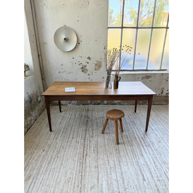 Wood Oak Farmhouse Table with Spindle Legs, 1950 For Sale - Image 7 of 18