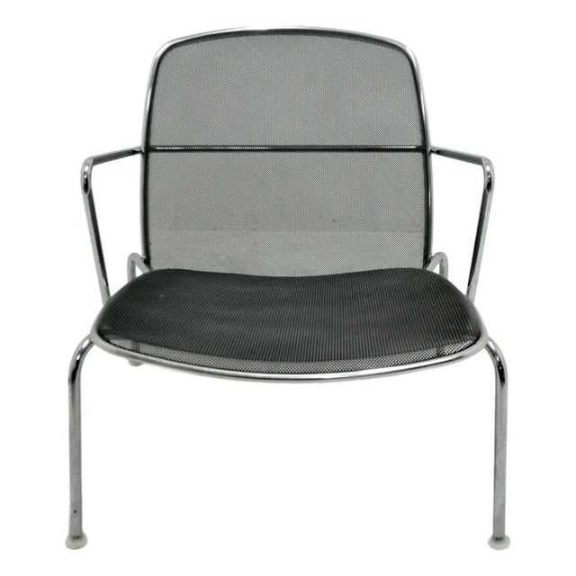 Very rare "web" armchair designed by antonio citterio for b & b italia structure in chromed steel, sitting and backrest in...