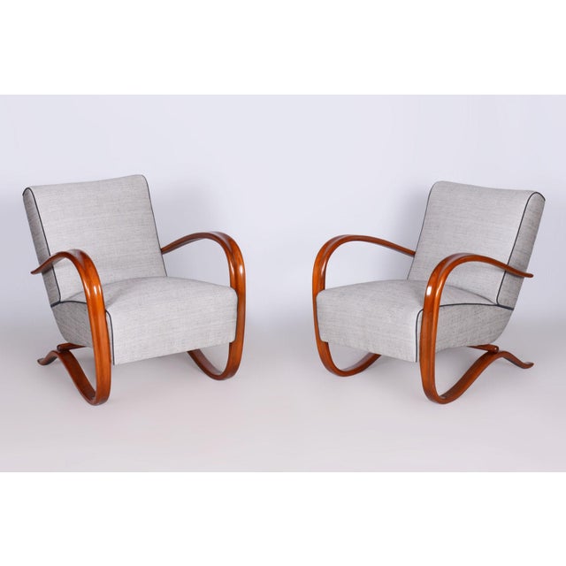 Czech Art Deco H-269 Armchairs attributed to J. Halabala for Up Závody, 1930s, Set of 2 For Sale - Image 12 of 12